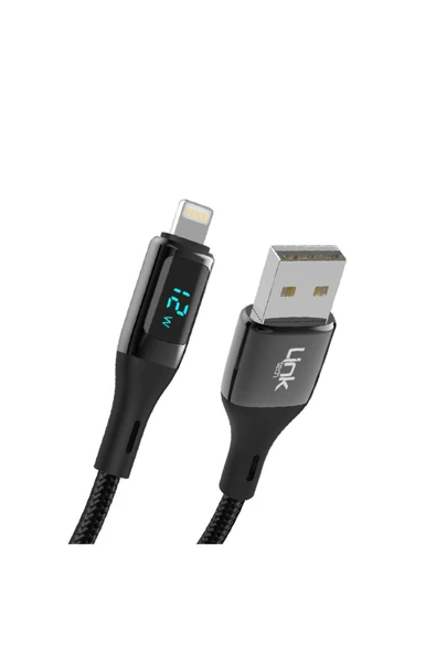 K682 Dijital Göstergeli Usb - Iph Lightning 12w 2.4a Data Ve Şarj Kablosu ürün görseli 1