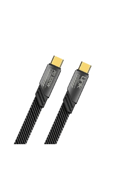 K472 Mecha Style Type-C to Type-C 100W 1.2mt Şarj Kablosu Gri AC BOX 861931 ürün görseli 1