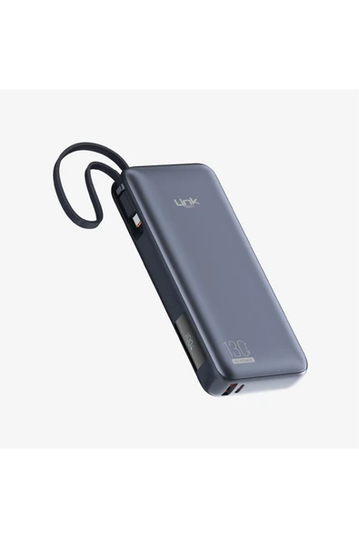 P131 Premium 130W Dijital Ekranlı Dahili Type-C Kablolu 20000 mAh Powerbank ürün görseli 1