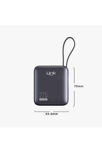 PD22 Hızlı Şarj 22.5W Dahili Kablolu 10.000 mAh Powerbank ürün görseli 1