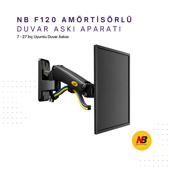 North Bayou NB F120 Amörtisörlü Hareketli 17-27" Duvar Askı Aparatı ürün görseli 1