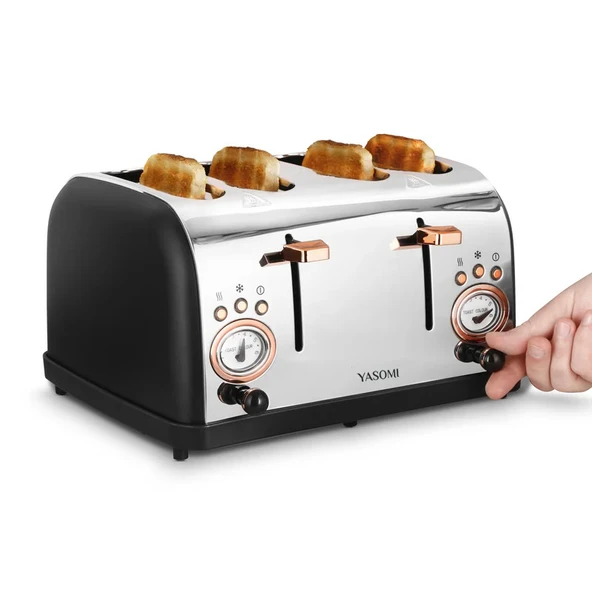 Yasomi YK-628T 4 Dilimli Geniş Yuvalı Ekmek Kızartma Makinesi ürün görseli 1