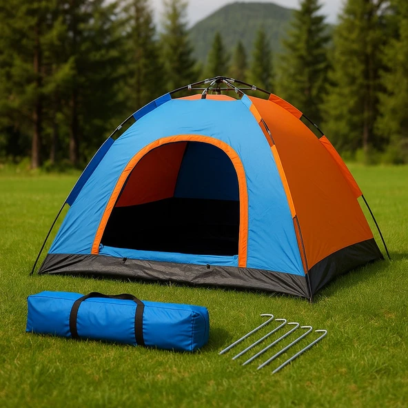 8 Kişilik Tam Otomatik Kamp Çadırı | Su Geçirmez, Dayanıklı, Metalize Kaplı, 250×250×170 cm ürün görseli 1