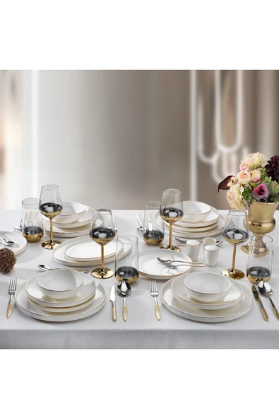 Schafer Adel Gold Yemek Takımı-56 Prç.-gold ürün görseli 1