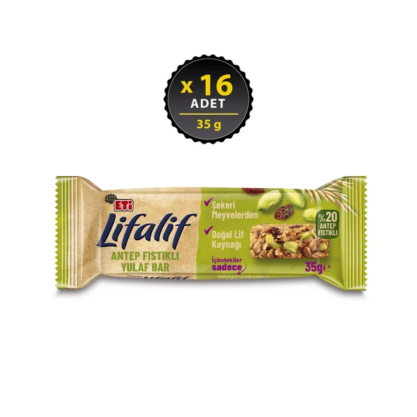 Eti Lifalif Antep Fıstıklı Yulaf Bar 35 g x 16 Adet ürün görseli 1