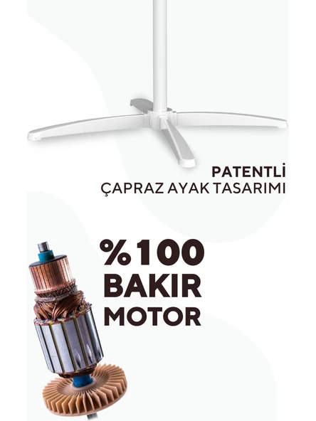 KUMTEL Beyaz Vantilatör 16'' (3P) Ktf-290 - Resim 2