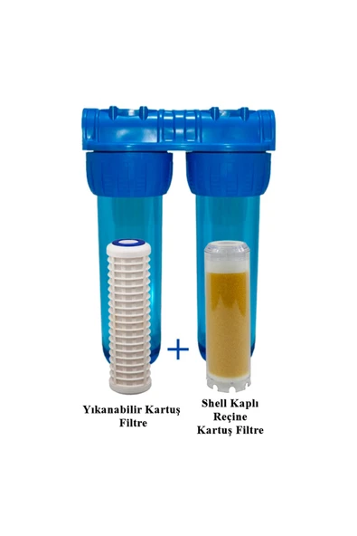 Watergold Yıkanabilir Tortu + Reçine Kartuşlu Filtre 10" Inç ürün görseli 1