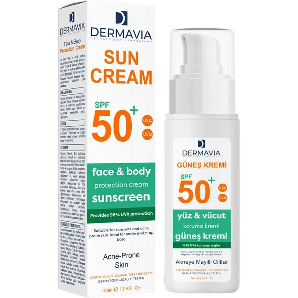 Dermavia Spf+50 Güneş Kremi Akneye Meyilli Ciltler 100 Ml ürün görseli 1