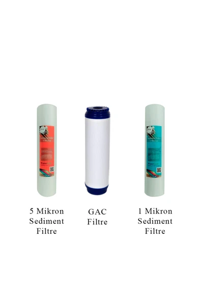 Watergold Açık Kasa Üçlü (3'lü) Ekonomik Filtre Seti (sediment 5 Mic-gac-sediment 1 Mic) ürün görseli 1
