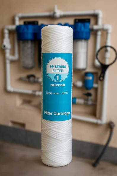 Watergold Su Arıtma Cihazı Iplik Tortu Filtre Kartuşu 10" Inç 1 Micron ürün görseli 1