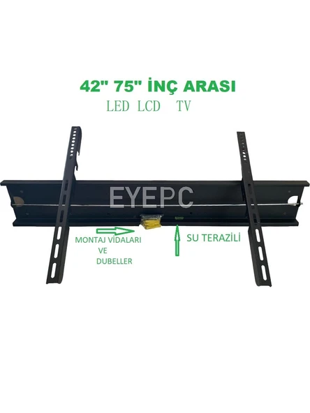 Beko 70"-75 " Inç 200-212 cm Ekran LED Tv Sabit Askı Aparatı Metal SU TERAZİSİ HEDİYE ürün görseli 1
