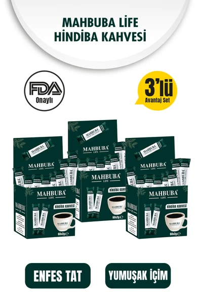 Mahbuba Hindiba Kahvesi Detox Form Diyet Kahve 3x 120gr ( 3 Aylık Kullanım ) ürün görseli 1