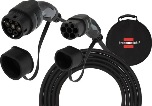 Brennenstuhl E-Mobility Serisi Duvar Tipi ve İstasyon Uyumlu Elektrikli 3 Fazlı IP55 Lisanslı 7 Metre Kablolu 11 KW Araç Şarj Kablosu (Alman Menşeli) ürün görseli 1