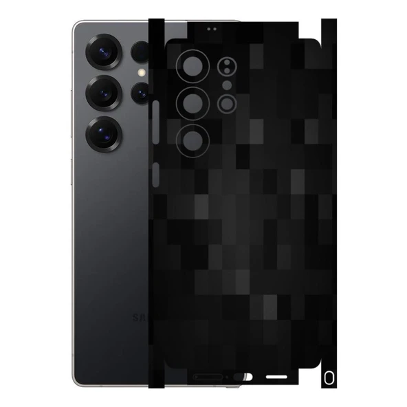 Kapps Samsung S25 Ultra ile Uyumlu Pixel Desenli Siyah Arka Kaplama(KILIF DEĞİLDİR!) ürün görseli 1