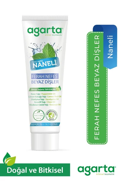 Agarta Doğal Yoğun Naneli Florürsüz Ferah Nefes Diş Macunu 100 Ml ürün görseli 1