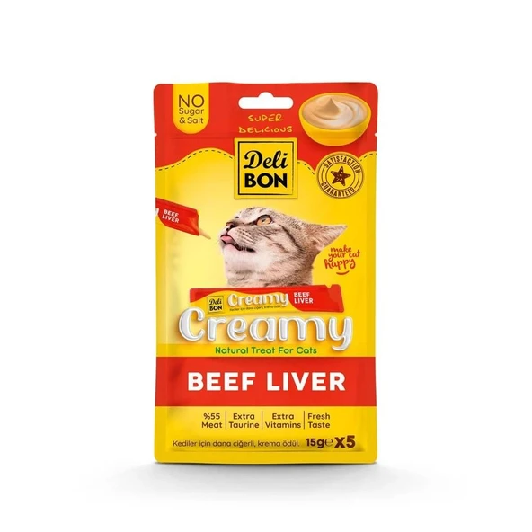 Delibon Creamy Ödül Maması Dana Ciğerli 15gr 5li Paket ürün görseli 1