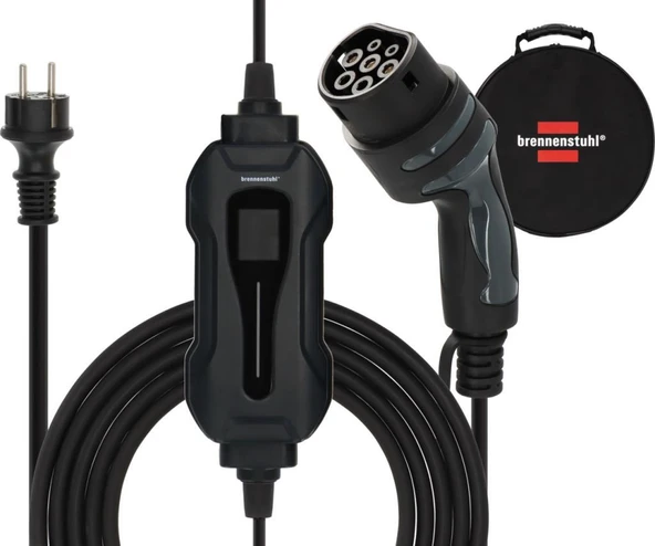 Brennenstuhl E-Mobility Serisi Ev Tipi Elektrikli Araç Taşınabilir Şarj Istasyonu 8 Metre Kablolu 10 Amper 2,3 KW (Alman Menşeli) ürün görseli 1
