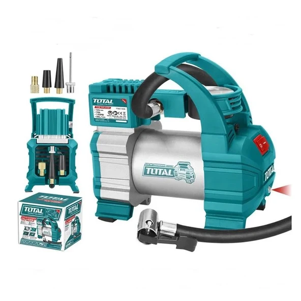Total TTAC14061 Çakmaklık ve Akü Girişli Araç Kompresörü Lastik Şişirme Oto Hava Pompası 140PSI ürün görseli 1