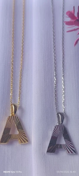 A HARFLİ GÜMÜŞ KOLYE - Resim 7
