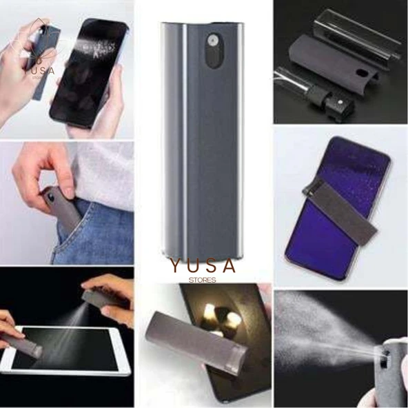 2'si 1 Arada Kendinden Spreyli Ekran Temizleme Süngeri | Mikrofiber Telefon Tablet Laptop Ekran Temizleyici Sprey Parmak İzi Silici ürün görseli 1