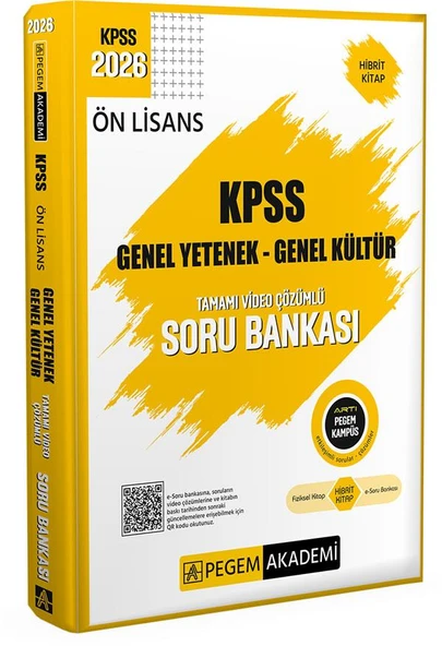 Pegem 2026 Ön Lisans Soru Bankası Genel Yetenek Genel Kültür Tamamı Video Çözümlü ürün görseli 1