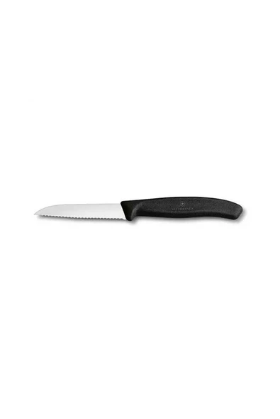 Victorinox 8 CM Siyah Tırtıklı Soyma Bıçağı ürün görseli 1