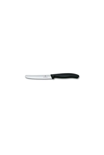 Victorinox 11 CM Siyah Tırtıklı Domates ve Sebze Bıçağı ürün görseli 1