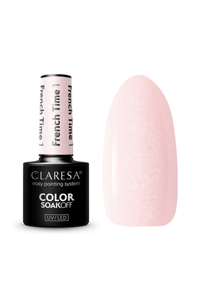 Claresa Kalıcı Oje French Time Şeffaf Parıltılı Açık Pembe 01 5gr ürün görseli 1