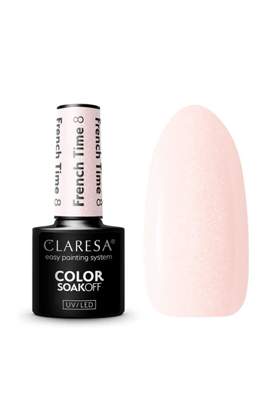 Claresa Kalıcı Oje French Time Yarı Şeffaf Nude Parıltılı Pembe 08 5gr ürün görseli 1