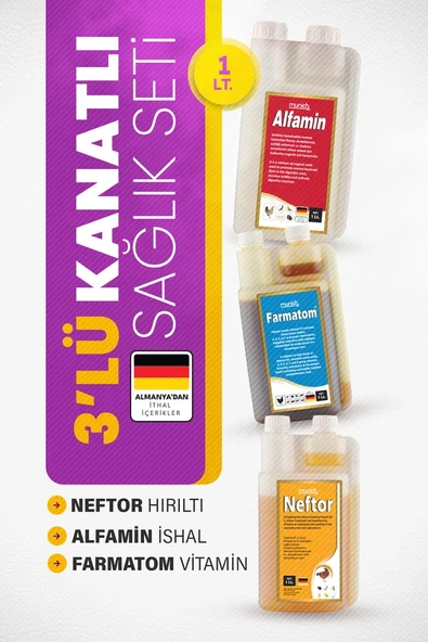 Munichvet 3lü Farmatom 1 Litre - Alfamin 1 Litre - Neftor 1 Litre ürün görseli 1