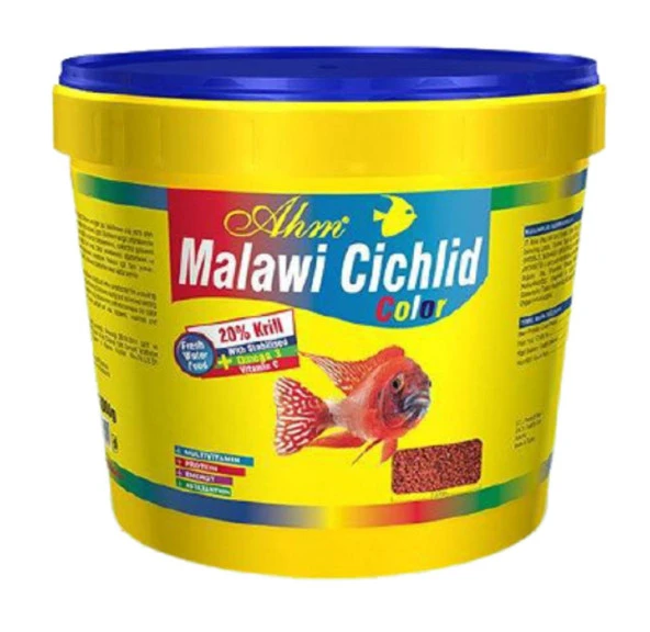 Ahm Malawi Cichlid Granulat Colour Balık Yemi 3 Kg Kova ürün görseli 1