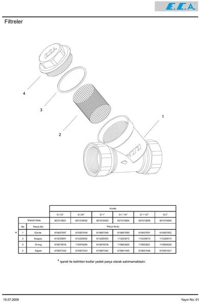 Eca 1 Filtre  601010003 - Resim 3
