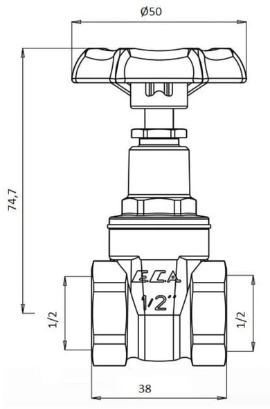 Eca 1/2 Şiber Valf 601003001 - Resim 2