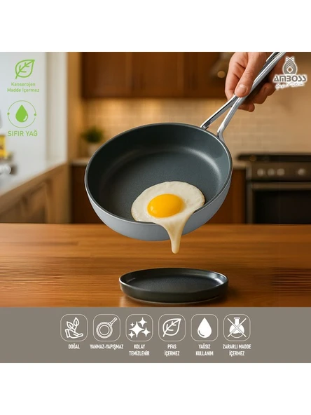 Amboss Sera Nova Gri 28 cm Seramik Tava - Resim 5