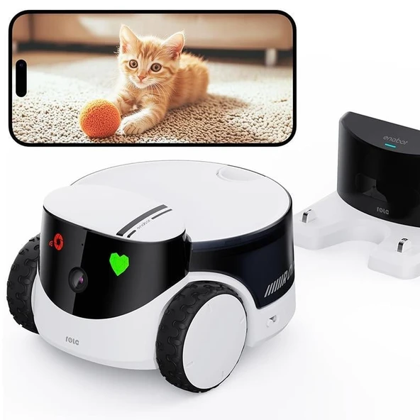 Enabot ROLA PetPal 2.5K AI Kameralı, Otomatik Besleyicili Evcil Hayvan Robotu ürün görseli 1