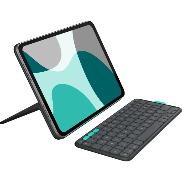 Logitech Flip Folio iPad Pro 13 inç (M4), iPad Air 13 inç (M2 ve M3) ile Uyumlu Türkçe Klavyeli Tablet Kılıfı, Siyah ürün görseli 1