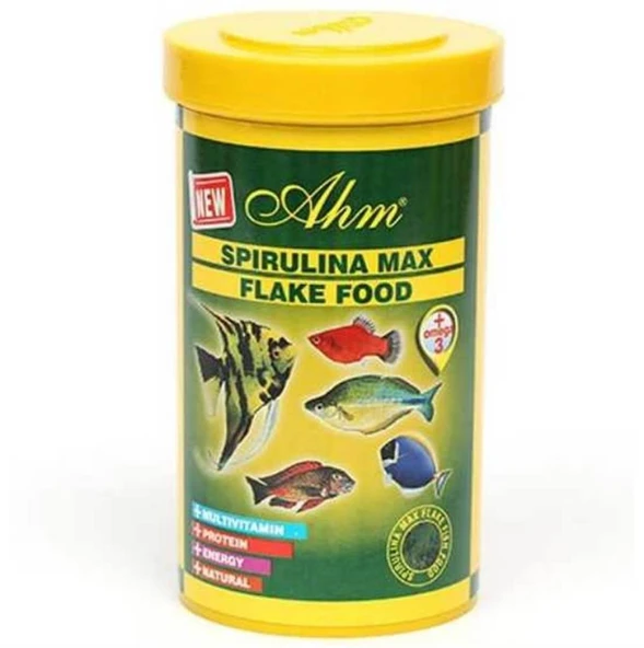 Ahm Spirulina Max Flake Bitkisel Pul Balık Yemi 100 Ml ürün görseli 1