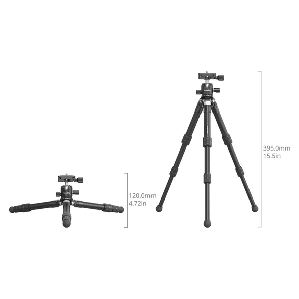SmallRig 5026 Karbon Fiber Cep Tripod Seti - Resim 3