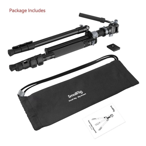 SmallRig 4221 Karbon Seyahat Video Tripod - Resim 5