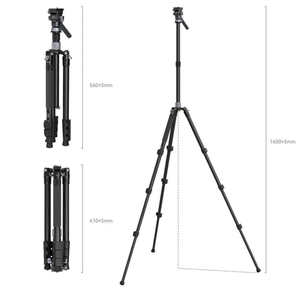 SmallRig 4221 Karbon Seyahat Video Tripod - Resim 2