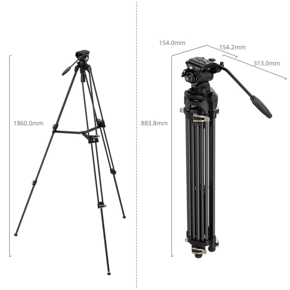 SmallRig 4686 AD-01S  Profesyonel Video Tripod Kiti - Resim 2