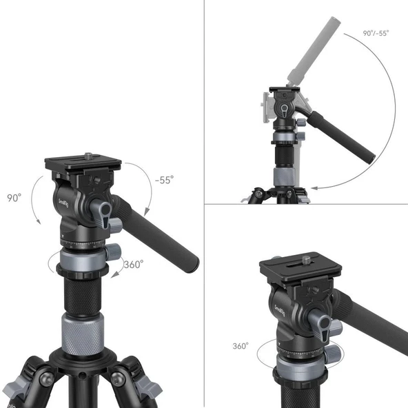 SmallRig 4221 Karbon Seyahat Video Tripod - Resim 7
