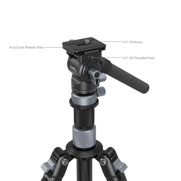 SmallRig 4221 Karbon Seyahat Video Tripod - Resim 6