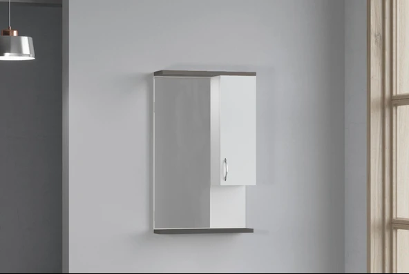 DENKO AKYAZI 55 CM ANTRASİT GRİ GVD. BANYO DOLABI (ÜST MODÜL) ürün görseli 1