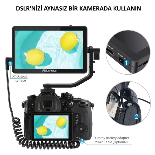 PTTAVM: FEELWORLD F6 PLUS 6 inç 3D LUT Kamera Alan Monitörü