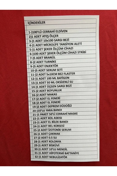 Ilk Yardım Çantası Full ürün görseli 1
