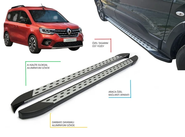 KANGOO MULTIX CAMLI VAN KISA ŞASE BENEKLİ YAN BASAMAK 2021 2022 2023 2024 2025 2026 2027 ürün görseli 1