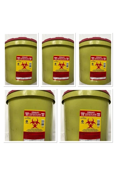 Tıbbi Atık Kovası 5 Litre,5 Adet ürün görseli 1