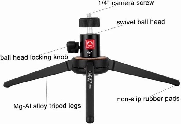 Kingjoy KT-100+BD-0 Masa üstü Tripod - Resim 3