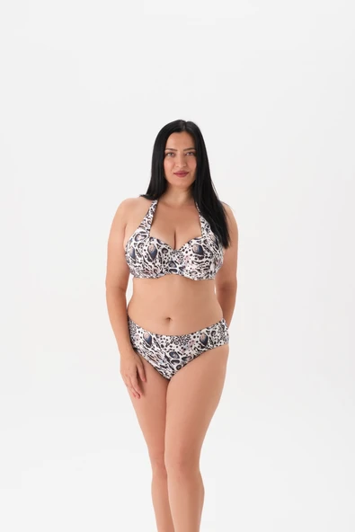 Büyük Beden Kaplı Zebra Desen Bikini Takım ürün görseli 1
